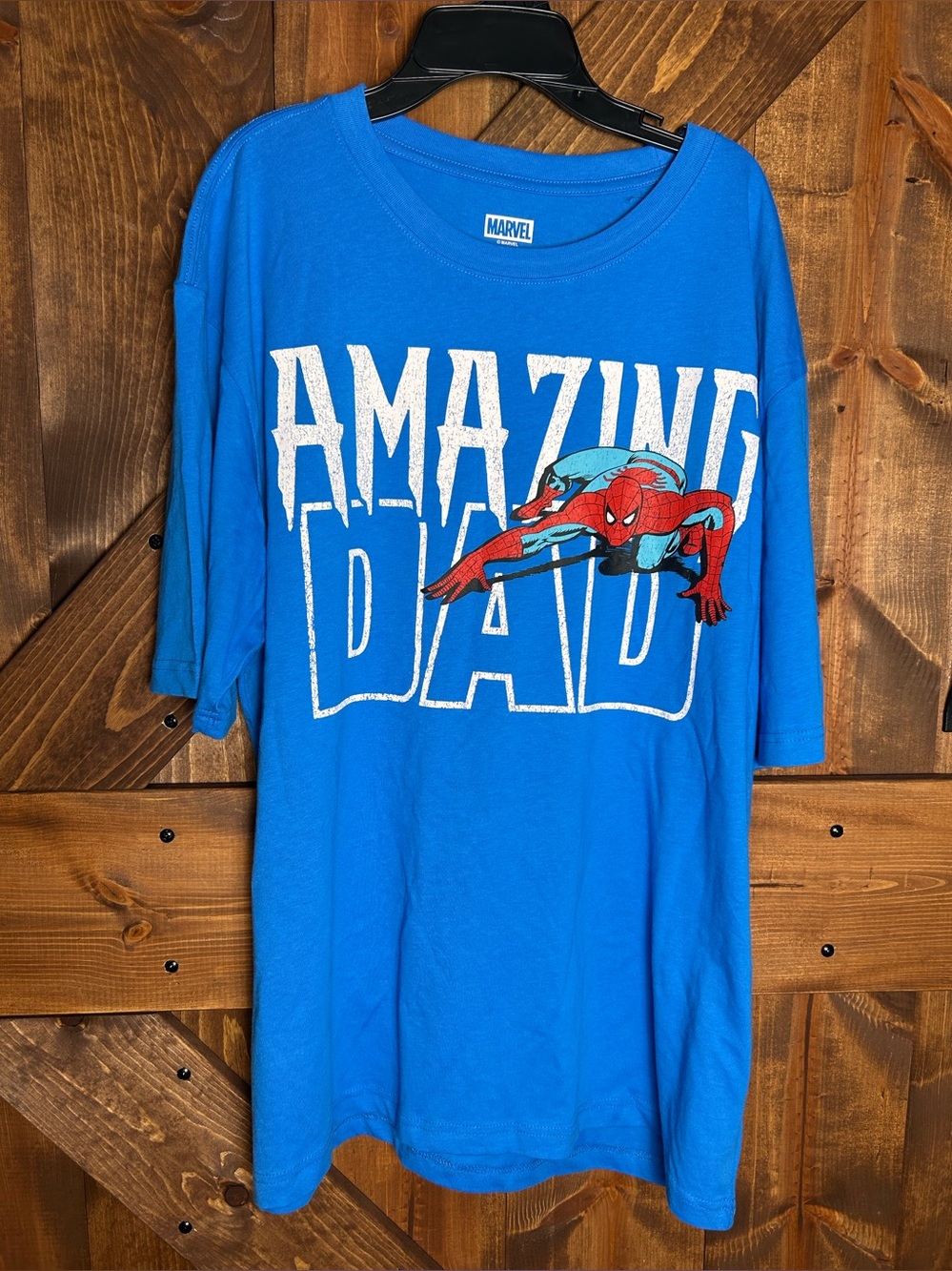 Marvel Blue Spider-Man "Amazing Dad" Short Sleeve Tee